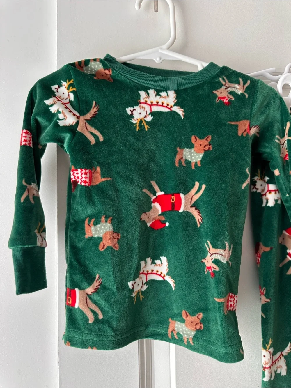 Carter's Green Holiday Reindeer Dog Pajama Set